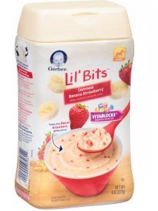Gerber Lil' Bits Oatmeal Cereal Banana Strawberry 227 g