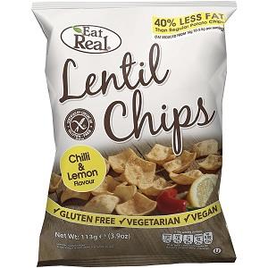 Eat Real Lentil Chips Chilli & Lemon 113 g