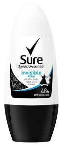 Sure Anti-Perspirant Deodorant Roll On Invisible Aqua 50 ml
