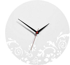 Premier Wall Clock Dia Floral Swirl Acrylic - White 30 cm