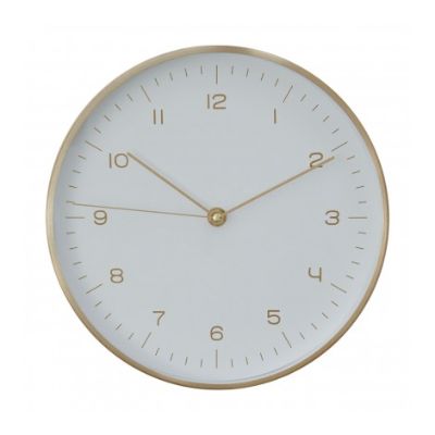Premier Wall Clock Dia Elko Gold/White 25 cm