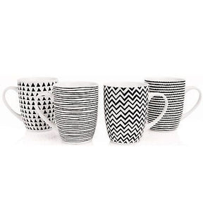 Sabichi Geo Sketch Mugs - 4 Pieces