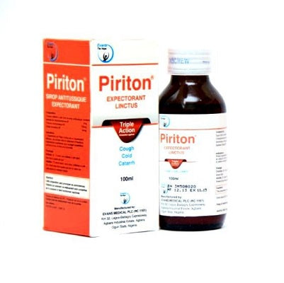 Evans Piriton Expectorant Linctus - Cough, Cold & Catarrh 100 ml