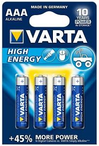 Varta Alkaline High Energy Battery AAA x4