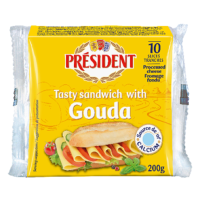 President Gouda Sliced Cheese 200 g 12 Slices