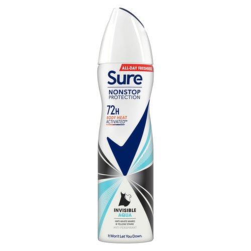 Sure Anti-Perspirant Deodorant Spray Women Invisible Aqua 150 ml