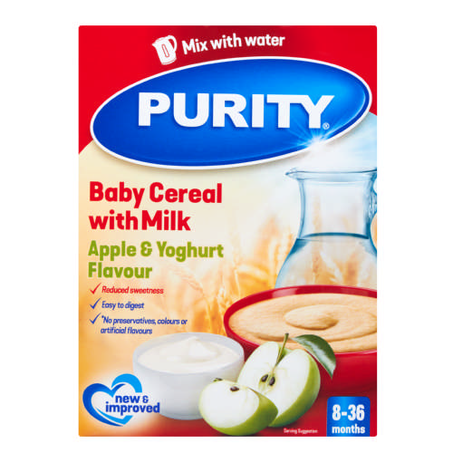 Buy Purity Baby Cereal with Milk Apple Yoghurt 8-36 Months 200 g