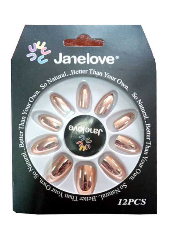 Jane Love Nails + Glue x12 - Gold (Glossy)