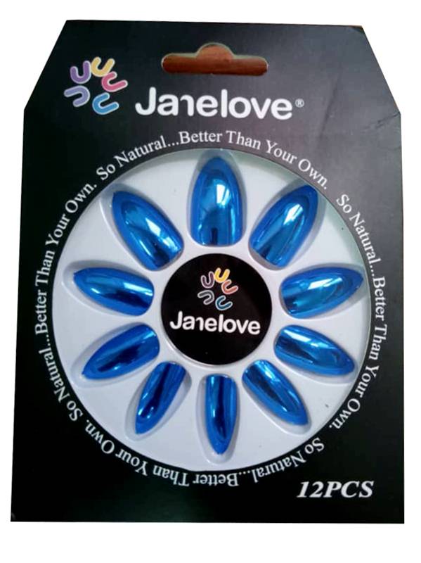 Jane Love Nails + Glue x12 - Navy Blue (Glossy)