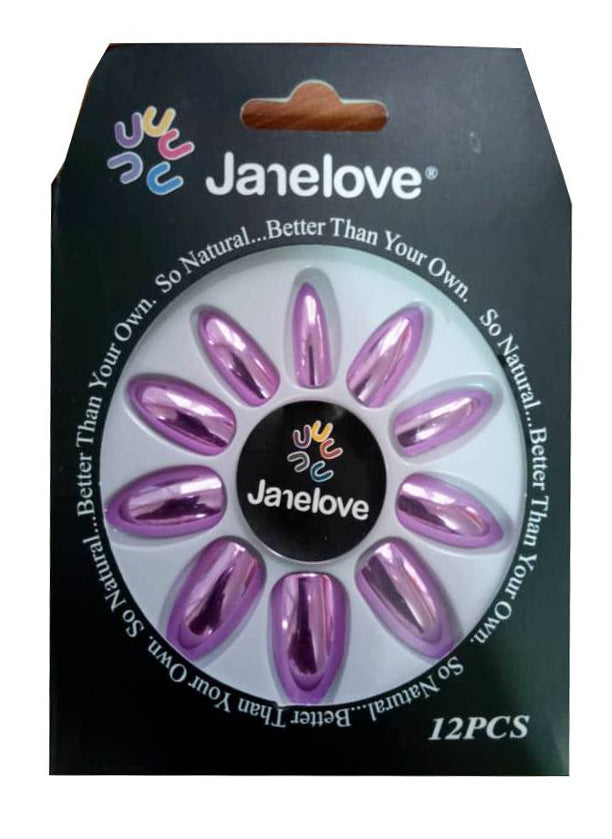 Jane Love Nails + Glue x12 - Purple (Glossy)