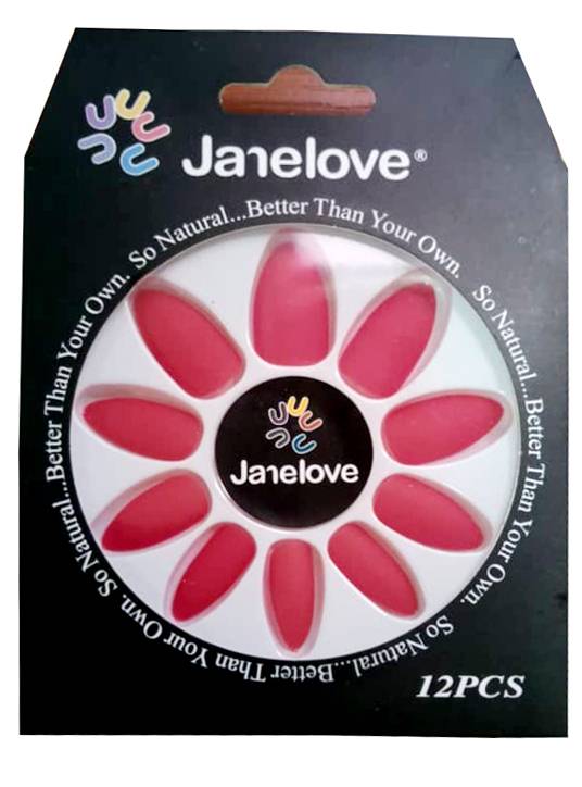 Jane Love Nails + Glue x12 - Red (Matte)
