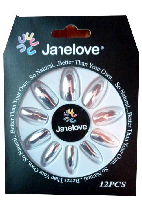 Jane Love Nails + Glue x12 - Silver (Glossy)