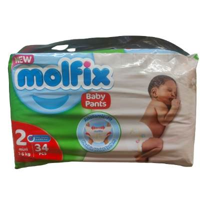 Molfix Anatomic-Fit Baby Pants Size 2 Mini 3-6 kg x34