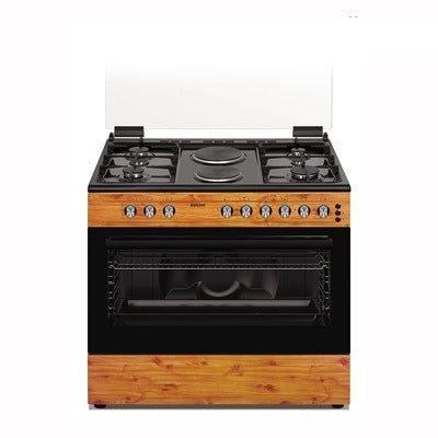 Bruhm Gas Cooker BGC-9642Sn 90 x 60 4 Gas + 2 Electric - Wooden Finish