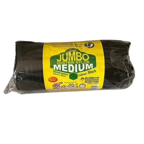 Jojella Black Jumbo Dustbin Nylon - Medium 26 x 40 inches x12