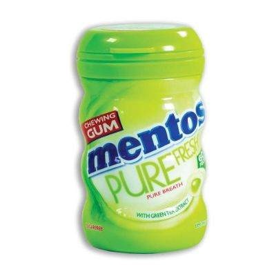 Mentos Pure Fresh Chewing Gum Bubble With Green Tea Extract Sugar-Free 97 g x50