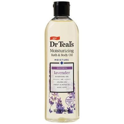 Dr Teal's Bath & Body Oil Soothing Lavender Jojoba Oil, Sweet Almond & Aloe Vera 260 ml