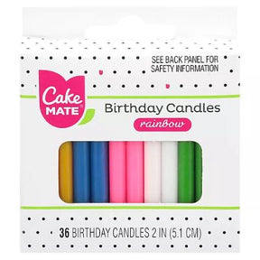 Cake Mate Birthday Candles Rainbow 5.1 cm x36