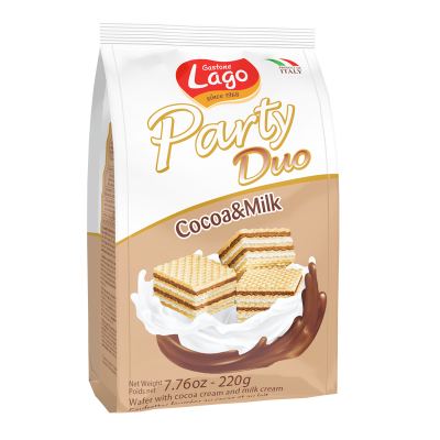 Lago Party Duo Cocoa & Milk Cream Wafers 220 g