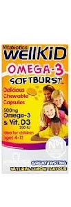 WellKid Omega 3 Chewable 4-12 Years 60 Capsules