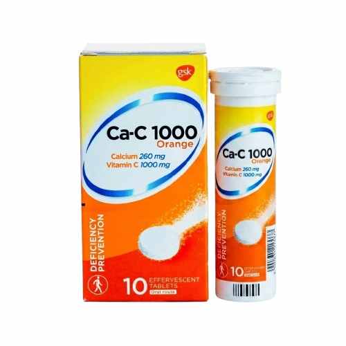 Ca-C 1000 Sandoz Calcium & Vitamin C Orange 10 Effervescents