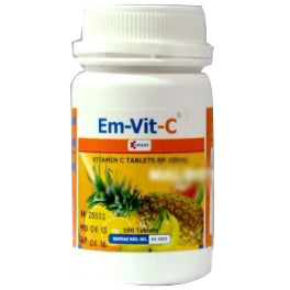 Emvite Vitamin C 100 mg 1000 Tablets