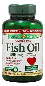 Nature's Bounty Fish Oil Omega 3 1000 mg 120 Soft Gels