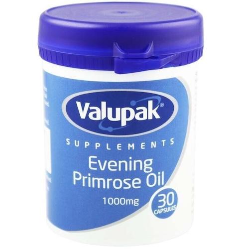 Valupak Evening Primrose Oil 1000 mg 30 Capsules