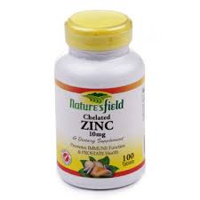 Nature's Field Chelated Zinc 50 mg 100 Tablets