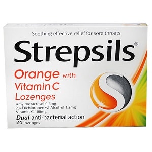 Strepsils Orange With Vitamin C 24 Lozenges