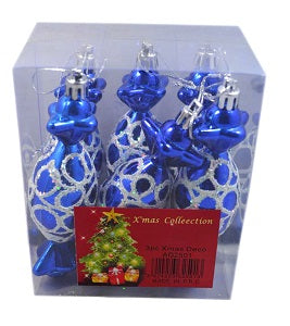 Christmas Ornaments AG2501 x6 (Various Colours)