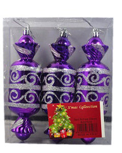 Christmas Ornaments AG2503 x3 (Various Colours)