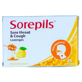 Sorepils Sore Throat & Cough Honey & Lemon 24 Lozenges