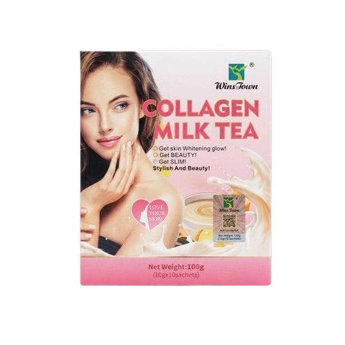 Wins Town Collagen Milk Tea For Skin Whitening, Anti-Aging & Beauty 10 g x10