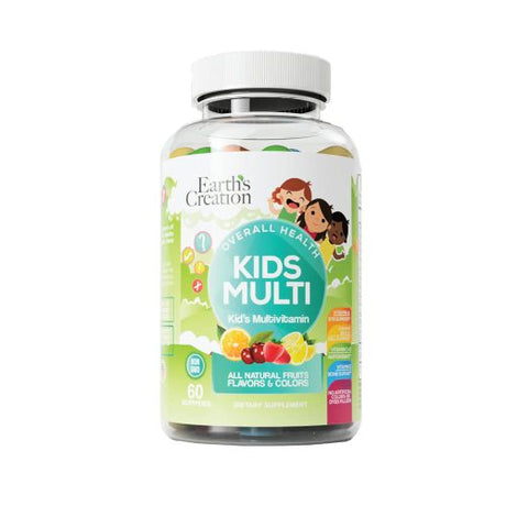 Earth's Creation Kids Multivitamin All Natural Fruits, Flavours & Colors 60 Gummies