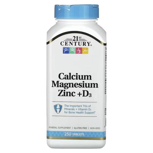 21st Century Calcium Magnesium Zinc + D3 250 Tablets