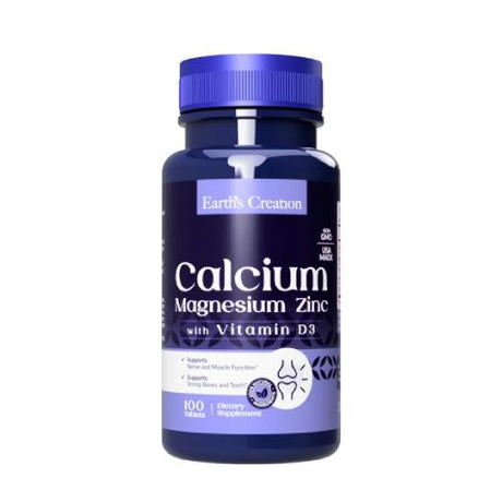 Earth's Creation Calcium Magnesium Zinc with Vitamin D3 100 Capsules