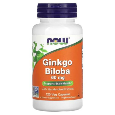 Now Ginkgo Biloba 120 mg 60 Veg Capsules