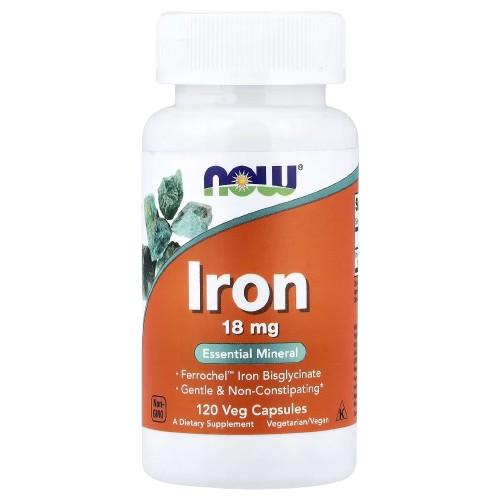 Now Iron 18 mg 120 Veg Capsules