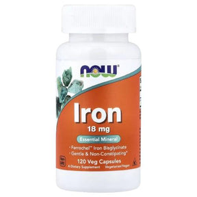 Now Iron 18 mg 120 Veg Capsules