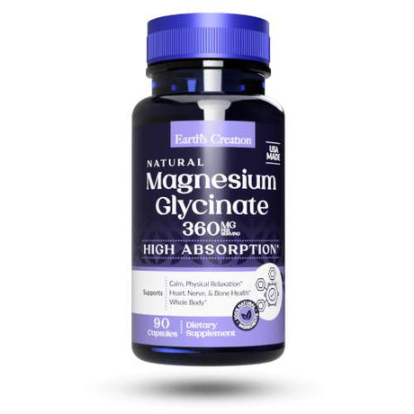 Earth's Creation Natural Magnesium Glycinate 90 Capsules
