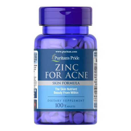 Puritan's Pride Zinc For Acne 100 Tablets