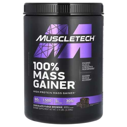 MuscleTech 100% Mass Gainer Chocolate Fudge Brownie 2.33 kg