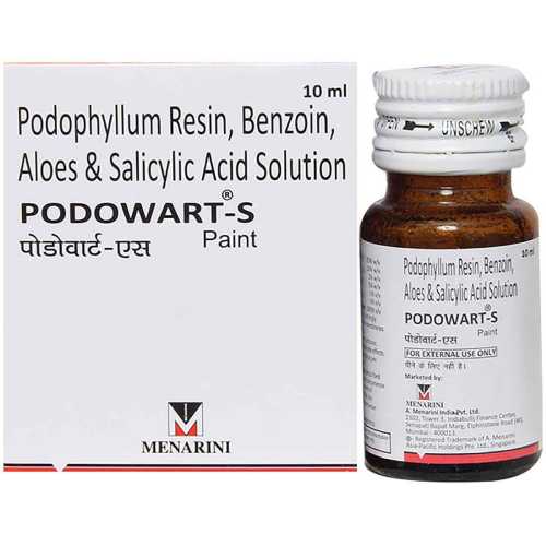 Podowart-S Podophyllum Resin, Benzoin, Aloes & Salicylic Acid Solution Paint 10 ml