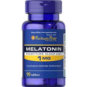Puritan's Pride Melatonin Night Time Sleep Aid 1 mg 90 Tablets