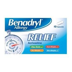 Benadryl Allergy Relief 12 Capsules