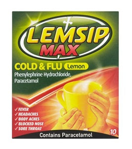 Lemsip Max Cold & Flu Lemon 10 Sachets