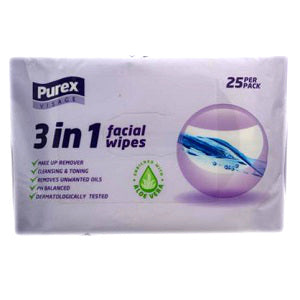 Purex Visage Facial Wipes 3 in 1 x25