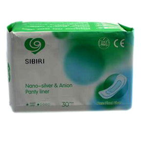 Sibiri Nano-Silver & Anion Pantyliners Green x30
