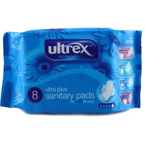 Ultrex Sanitary Pads Ultra Plus x8
